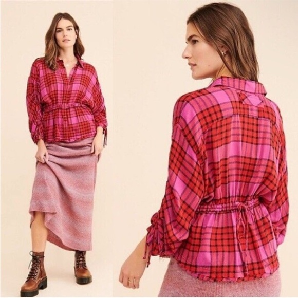 Free People Tops - Free People Pacific Dawn Plaid Shirt